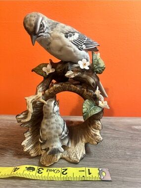 Vintage Masterpiece Porcelain Bird and Baby Figurine from Homco